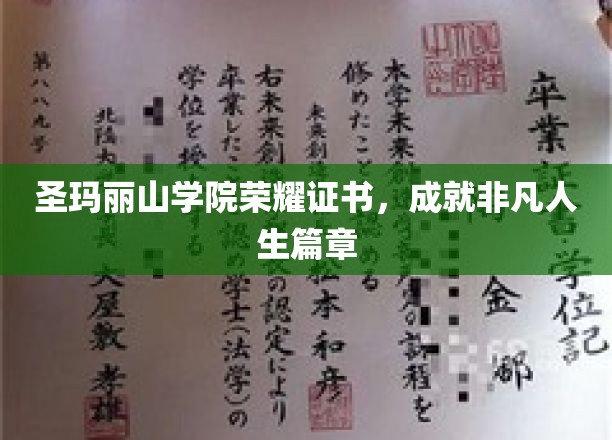圣玛丽山荣耀证书，开启非凡人生新篇章