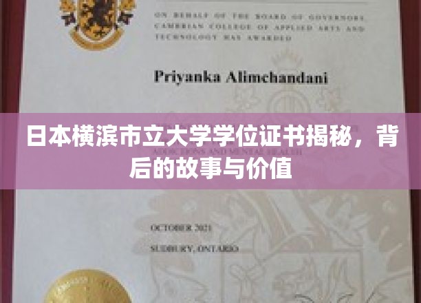 解码横滨市立大学学位证书，探寻其背后的传奇与价值
