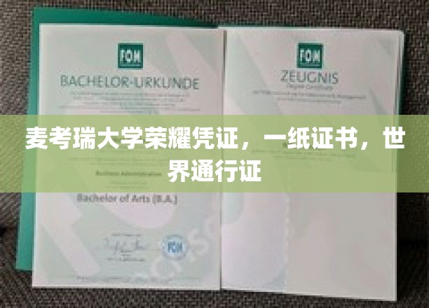 全球通行无阻，麦考瑞荣耀证书成就你的国际舞台