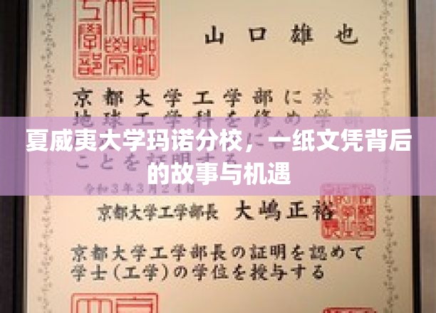 夏威夷大学玛诺分校，文凭背后的传奇旅程与无限可能