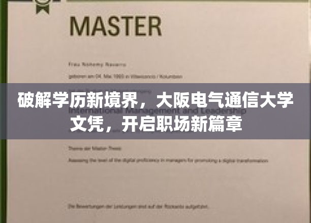 大阪电气通信大学学位领航，解锁职场新起点！