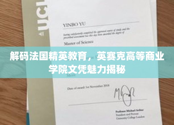 解码法国精英教育，英赛克高等商业学院文凭魅力揭秘